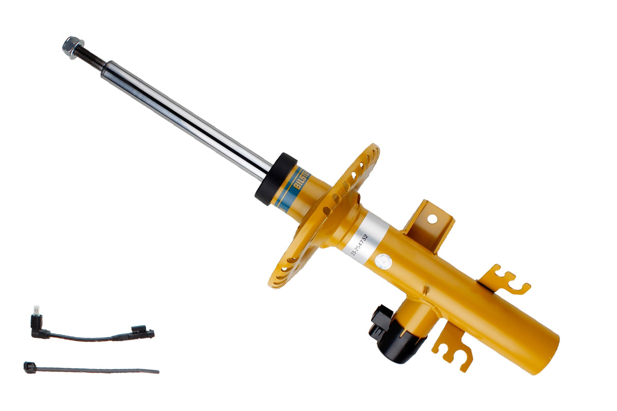 Bilstein B6 Damptronic front shock absorber for Porsche Cayman and Boxster 981 model, showing the shock body and mounting components.