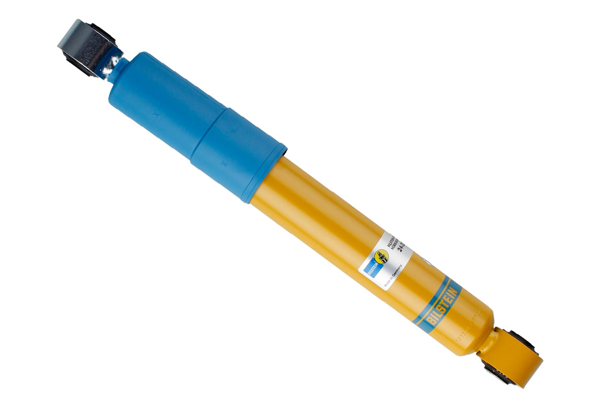 Bilstein B6 rear shock absorber for Volkswagen Caddy 5, showing the durable shock absorber part with mounting components.