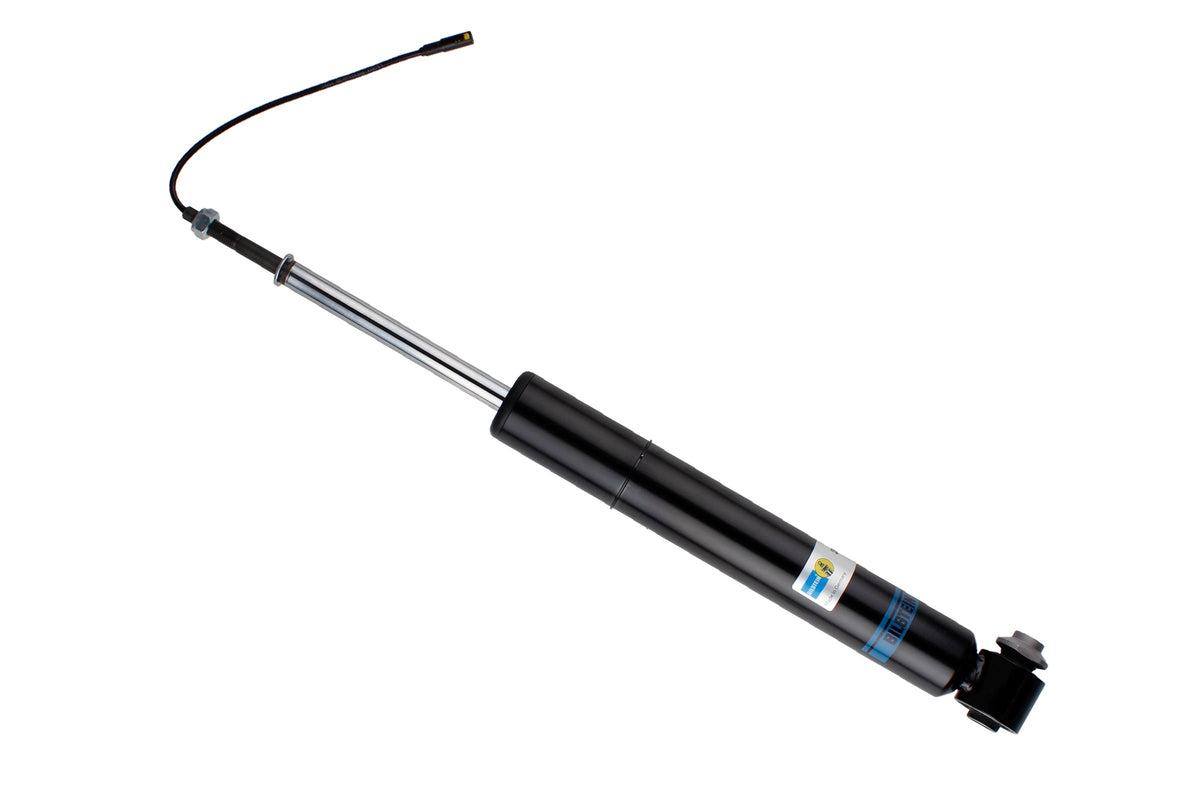 Bilstein B4 rear shock absorber for BMW 7 Series E65/E66, showing the shock absorber with mounting components and branding.