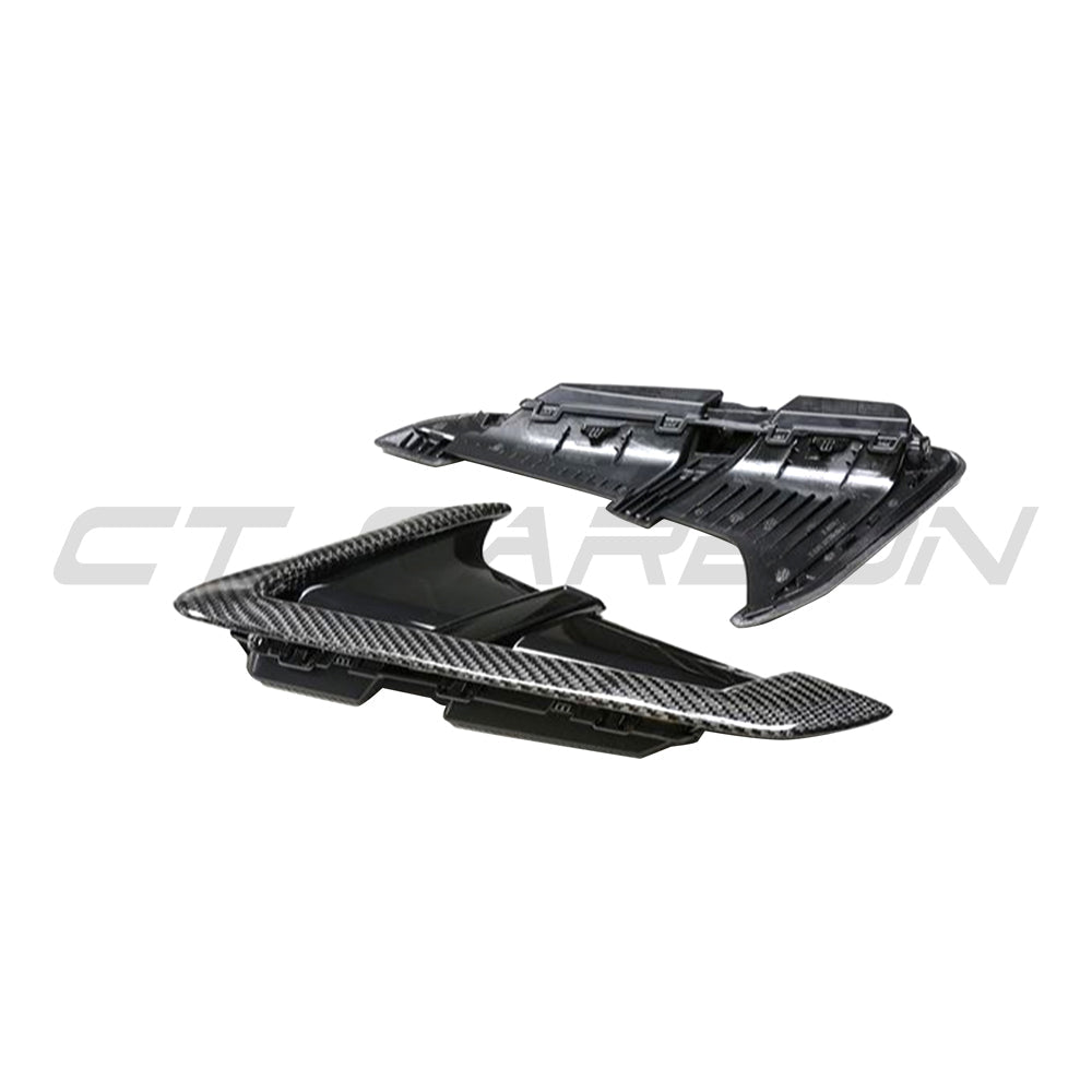 BMW G01 G02 X3 X4 F97 F98 Carbon Fibre Fender Trim by CT Carbon, showing close-up of sleek, textured carbon fiber fender accessory.