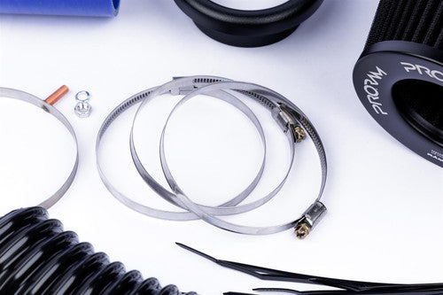 Ramair Proram induction kit with blue hoses for VW MK5 R32, featuring air filters and high-performance intake components.