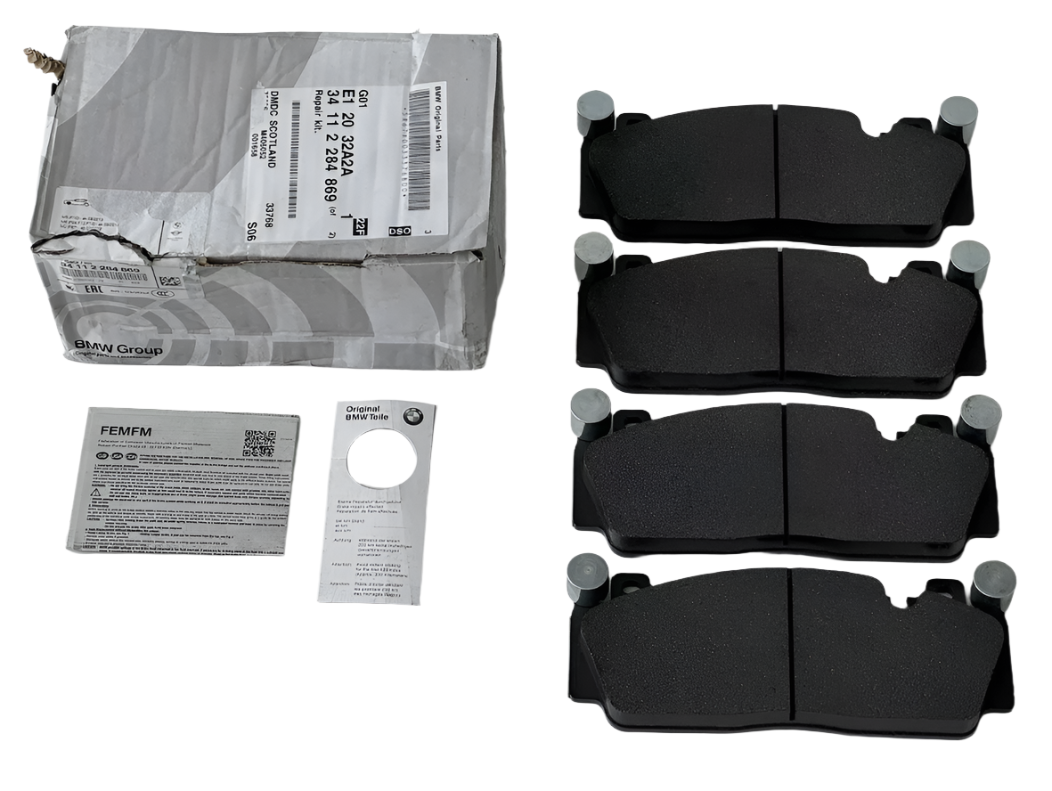 Genuine BMW M2 Competition front brake discs and pads kit with 400x36mm discs and brake pads, for high-performance braking.