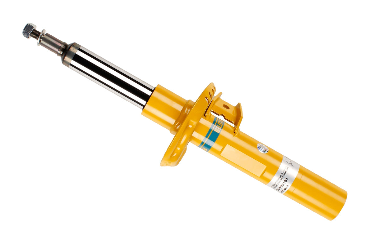 Bilstein B8 shock absorber for Volkswagen Golf V, Jetta, Audi A3 B8, showing a close-up of the shock absorber unit.