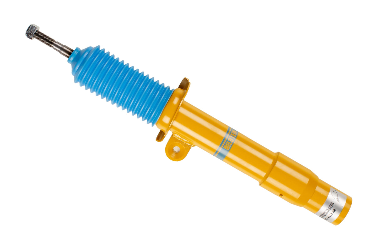 Bilstein B6 shock absorber for BMW 3 Series (E92), model 35-143321, showing the metal cylinder and mounting components.