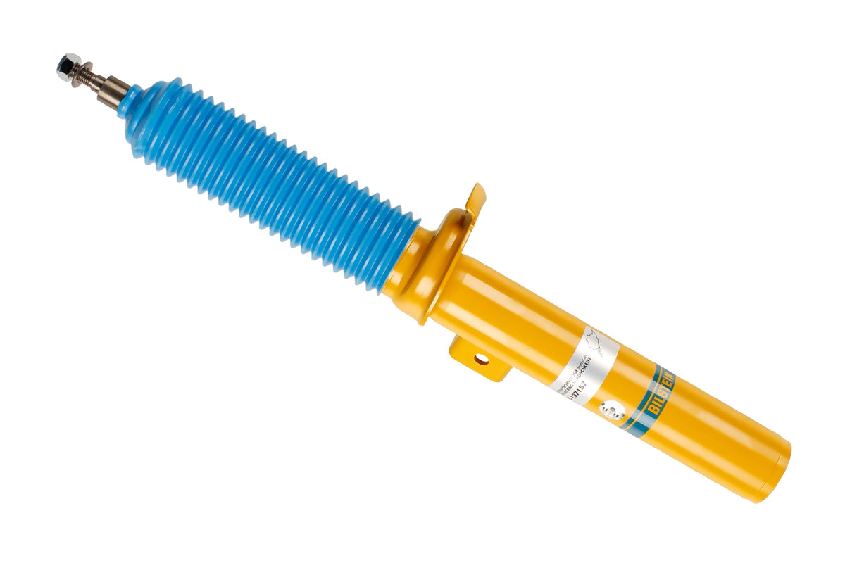 Bilstein B6 shock absorber for BMW X3 (F25), showing the metal coil and mounting points of the suspension component.