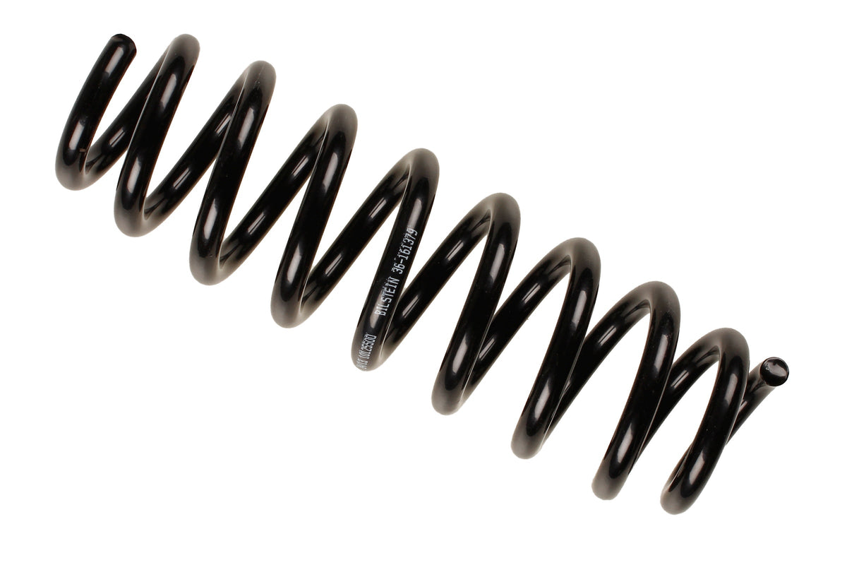 Bilstein B3 OE Replacement Coil Spring for BMW 1 Series E87 and 3 Series E81, showing the spring's coiled design and brand markings.