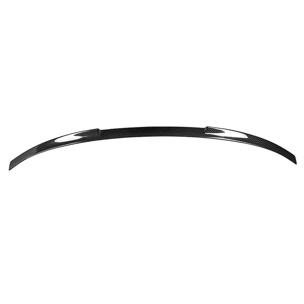 BMW F36 4 Series Carbon Fibre Spoiler by CT Carbon, showing sleek, aerodynamic design on a dark-colored car.