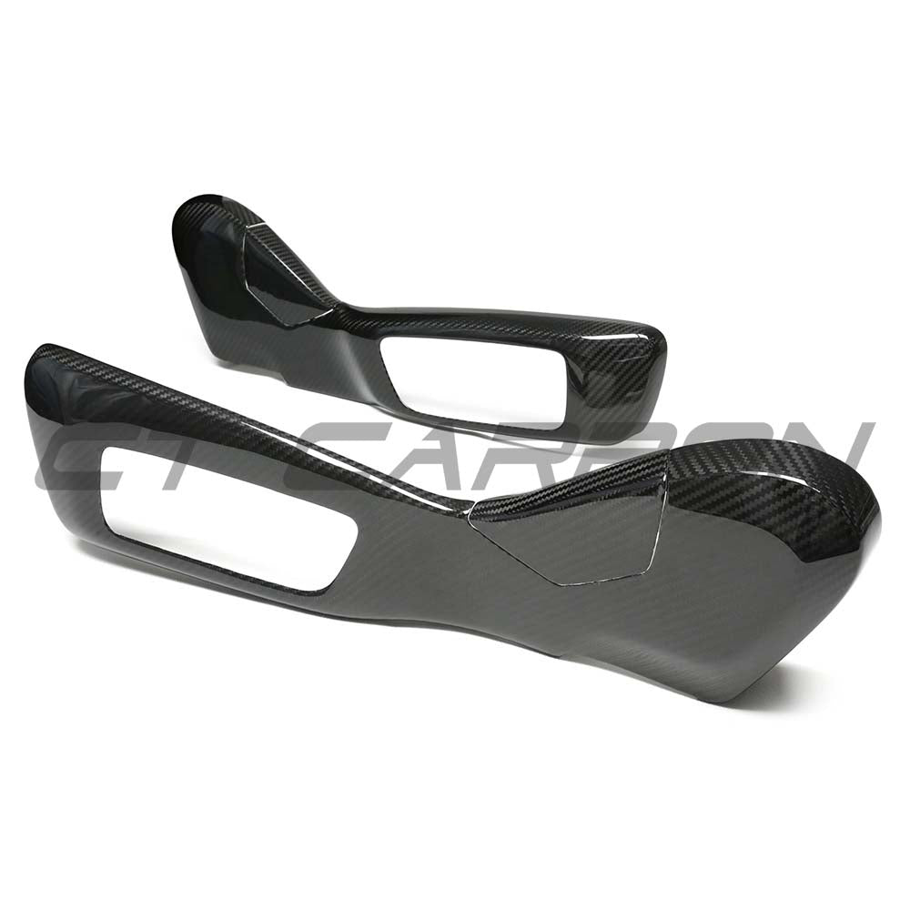 BMW G20 3 Series 2019+ dry carbon fiber seat side cover by CT Carbon, showing sleek textured carbon fiber surface on the accessory