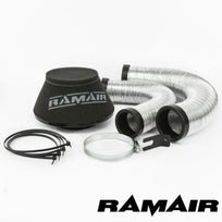 Ramair Mini Cooper 1.3 MPi induction kit with performance foam air filter, showing the sleek filter and intake components.