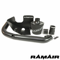 Ramair Ford Focus ST 250 MK3 2.0T induction kit with air filter, heat shield, crossover pipe, and hard pipe for improved airflow.