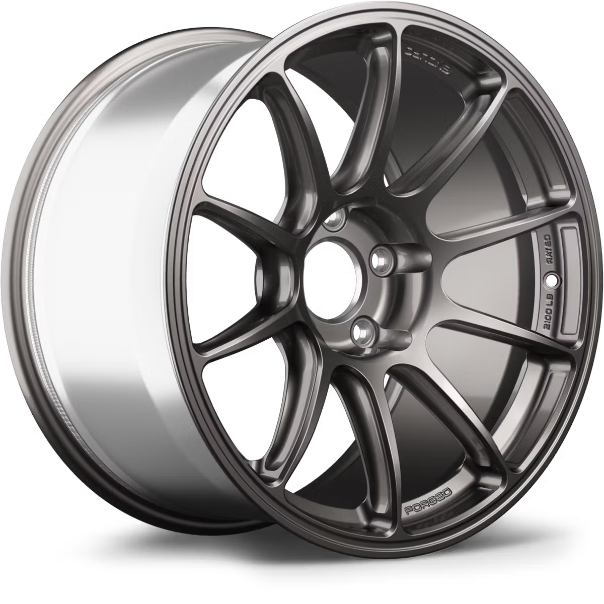 Apex SM-10RE forged alloy wheels with a sleek multi-spoke design, showcasing a glossy finish on a modern vehicle.