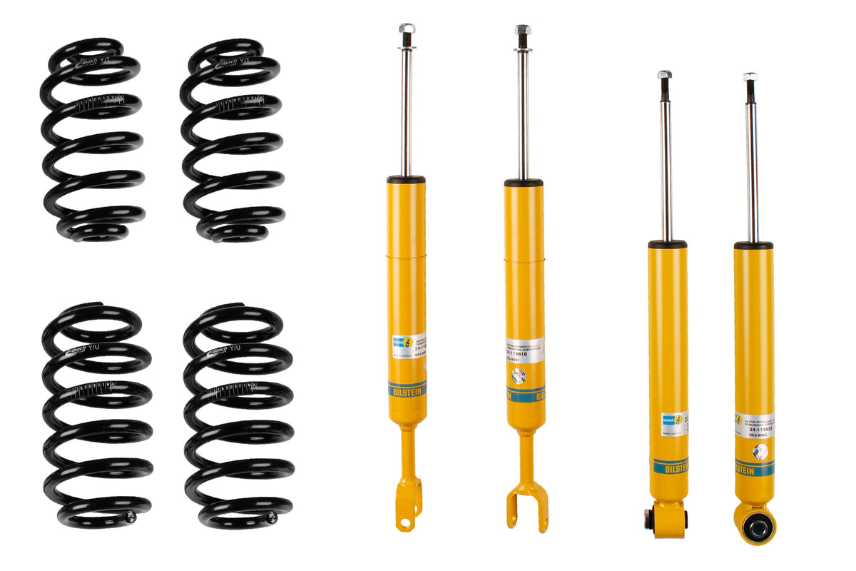 Bilstein B12 suspension kit for Audi A4 Avant (8E5 B6) showing shock absorbers and suspension components.