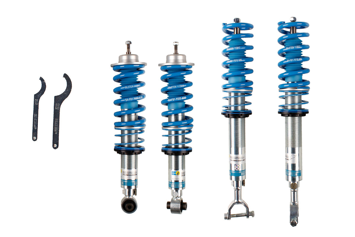 Bilstein B16 coilover suspension kit for Audi A6/S6/RS6 4B 4WD, featuring adjustable shocks and upgraded suspension components.