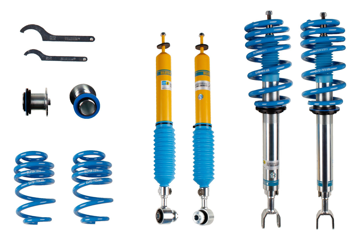 Bilstein B16 suspension coilover kit for Audi A6 Typ 4F, shows assembled coilovers with adjustable shocks and springs