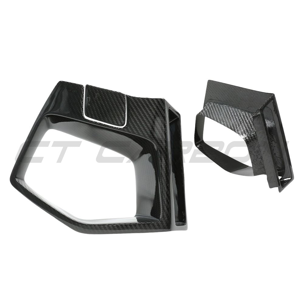 BMW X3M/X4M F97/F98 LCI carbon fibre front bumper middle trim by CT Carbon, showcasing sleek, lightweight accessory detail.