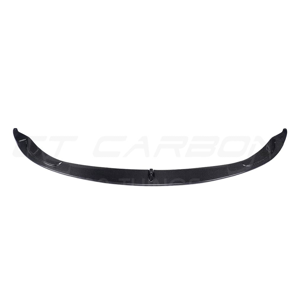 BMW M3/M4 F80/F82/F83 carbon fiber splitter by CT Carbon, front automotive aerodynamic part, no canards, V6 design.