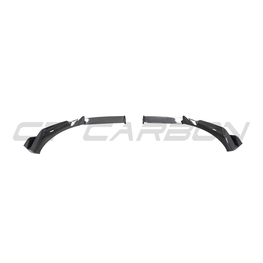 Carbon fibre splitter for BMW X3 G01 and X4 G02 LCI models by CT Carbon, showing the sleek, textured aerodynamic front splitter.
