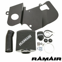 Ramair Abarth Fiat 500 1.4T & 595 Esseesse air filter induction intake kit showing metal and rubber components.