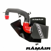 Ramair Ford Focus RS MK3 2.3 Ecoboost induction kit with cone foam air filter, heat shield, and hard pipe for improved airflow.