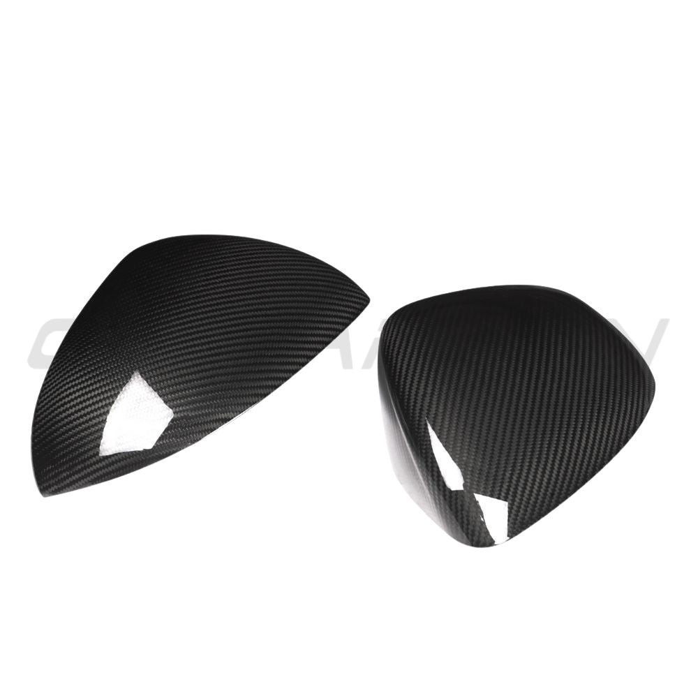 Mercedes W206 C-Class 2021+ CT Carbon pre-preg carbon fiber side mirrors with sleek design and aerodynamic features.