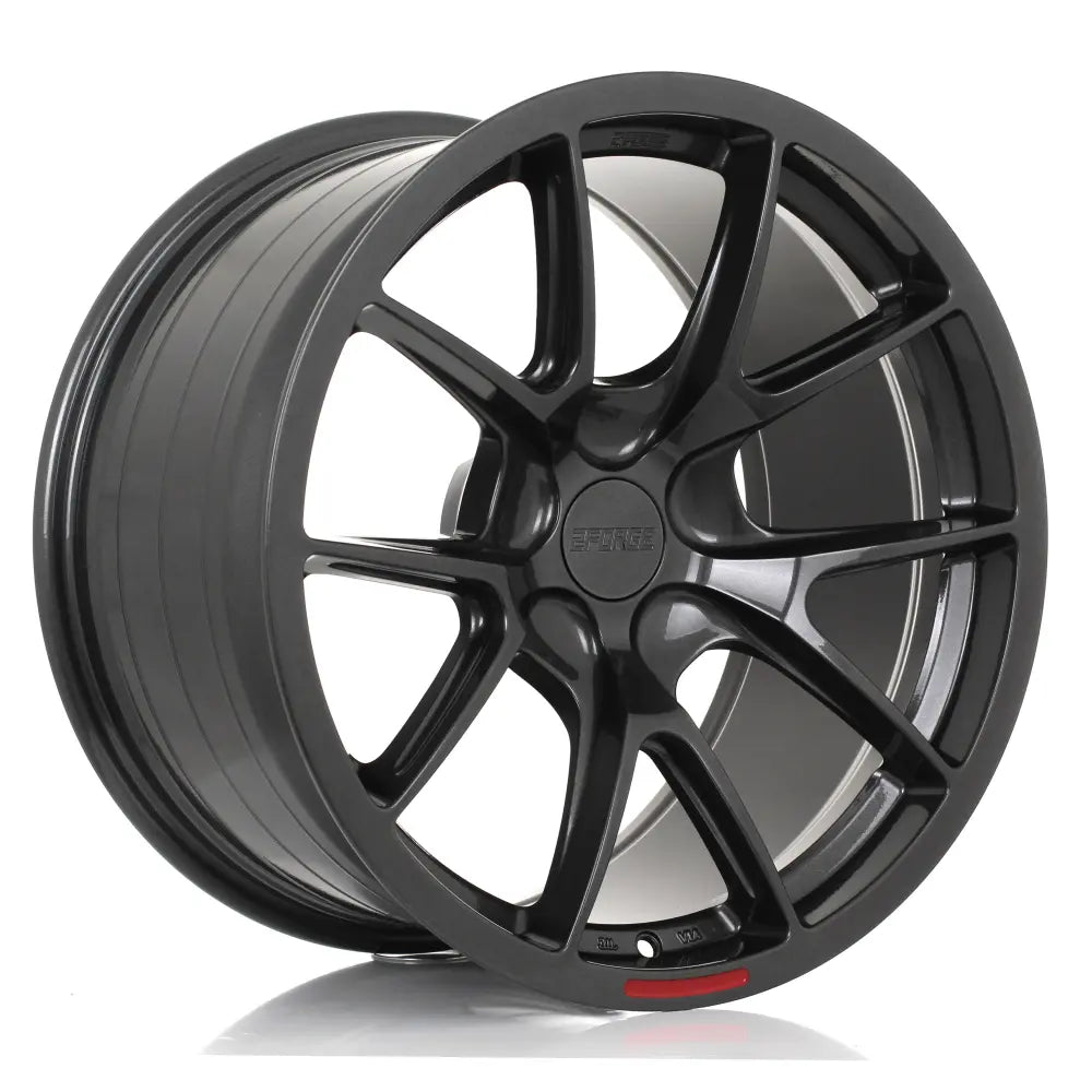 2Forge ZF9 semi-forged wheels with a glossy finish, showcasing modern design and high-quality construction for vehicles.
