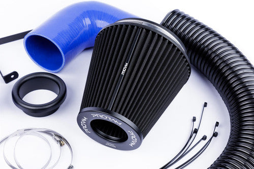 Ramair Proram induction kit with blue hoses for VW MK5 R32, featuring high-performance air intake components.