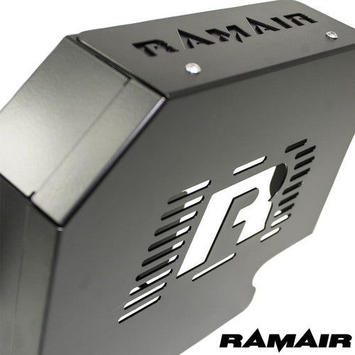 Ramair Ford Focus ST 225 orange performance induction kit with ECU holder, featuring high-flow air filter and sleek intake design.