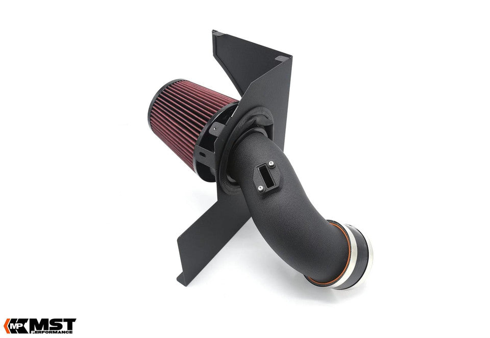 MST Performance induction kit for 3.0 B58 BMW, showing the air intake components and branding on the kit.