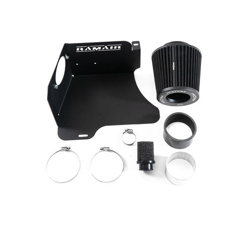 Ramair Proram performance air induction kit for VAG 1.8T 20V Golf, A3, Leon showing 80mm MAF sensor and intake components