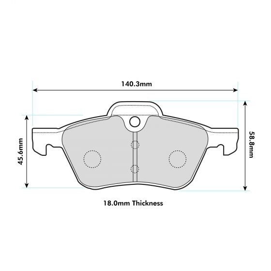 PBS MINI R53 front performance brake pads with metal backing, showcasing the brake pad surface and branding.