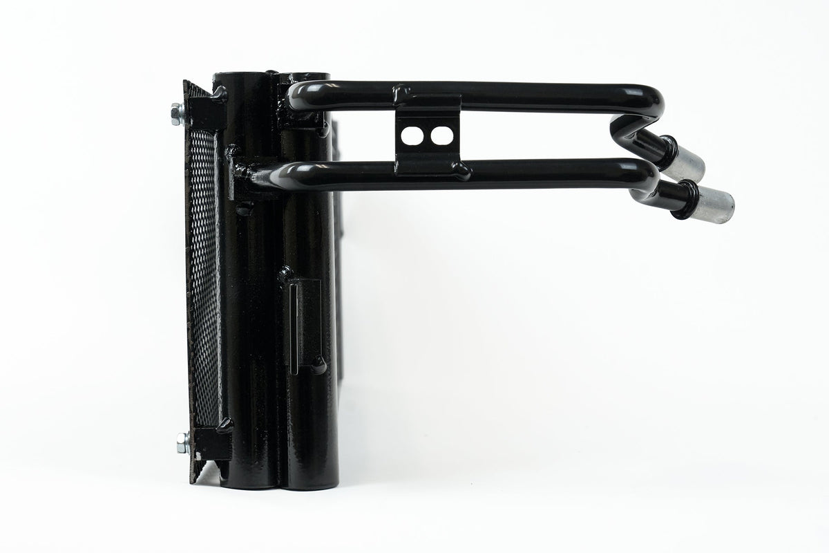 CSF BMW G8X M3/M4 ZF8 transmission oil cooler with rock guard, aluminum cooling component for enhanced transmission performance.