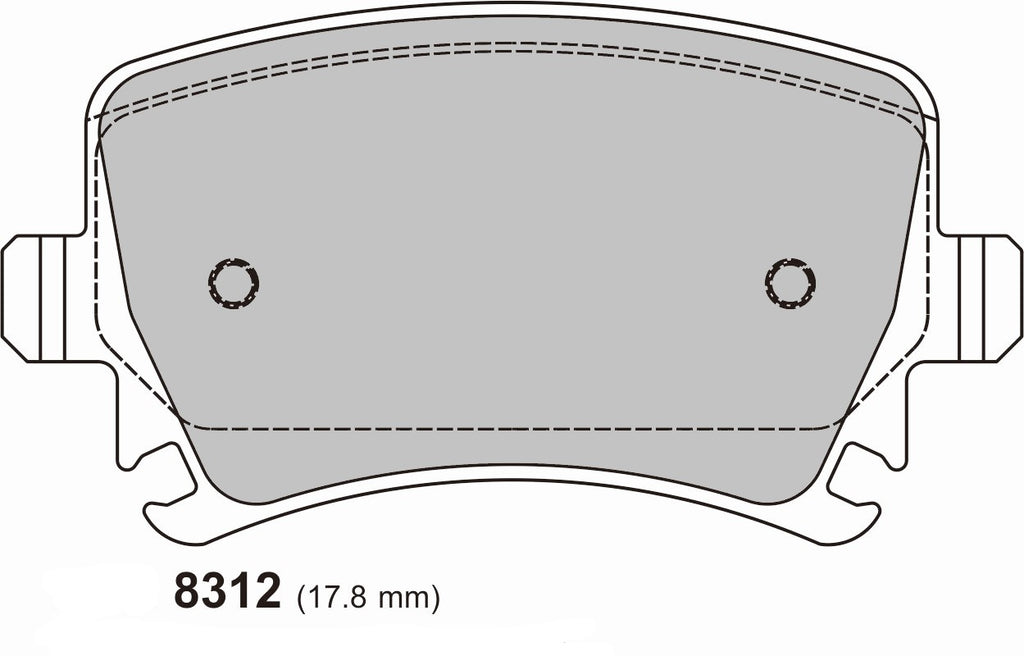 PBS BRSCC TT CUP rear brake pads for Audi TT Cup, showing the brake pad set with detailed friction surface and mounting hardware.