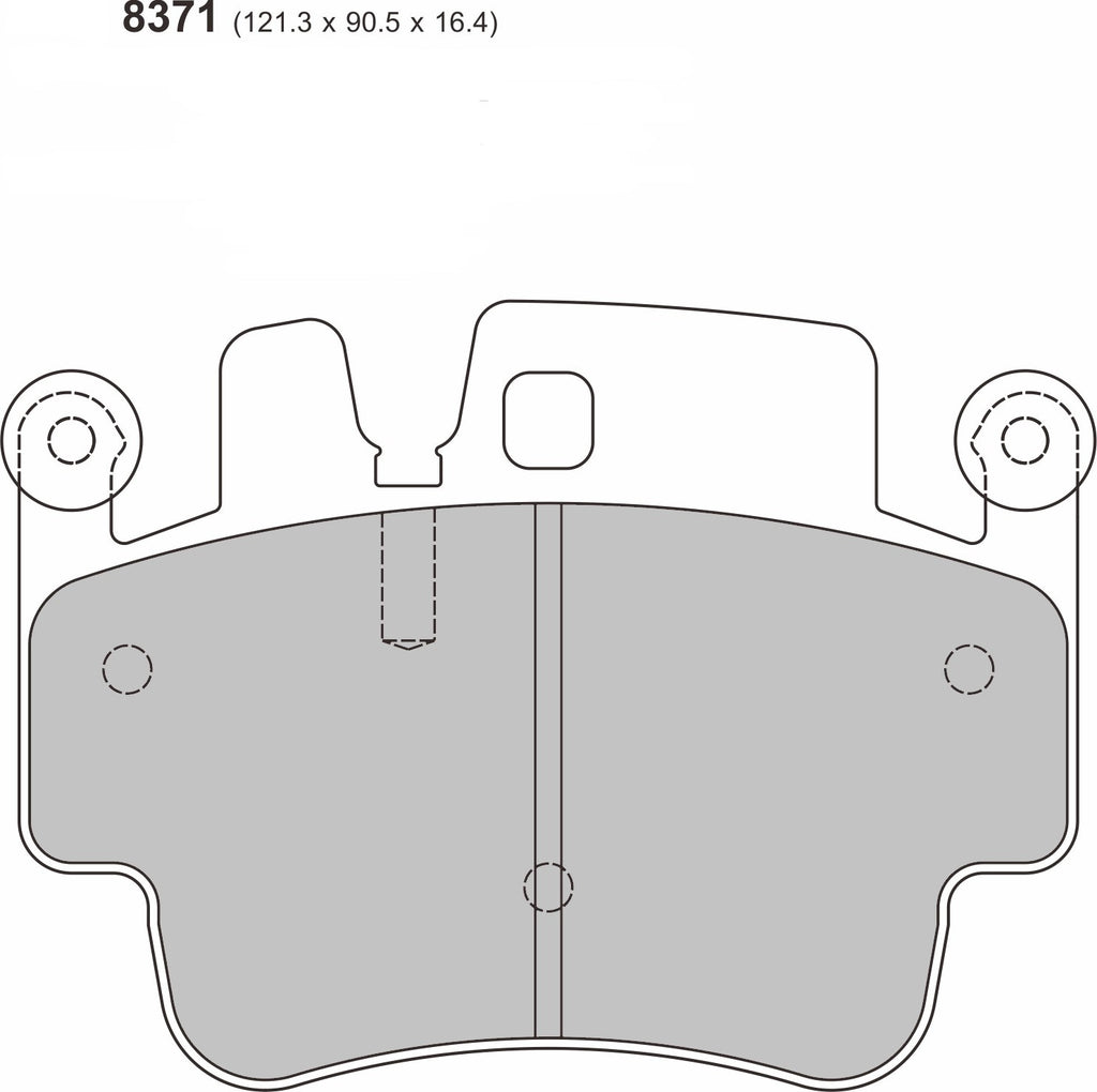 PBS Porsche Boxster 986 S 3.2 front brake pads, model 8371, designed for Porsche 1999-2004, high-performance brake system component.