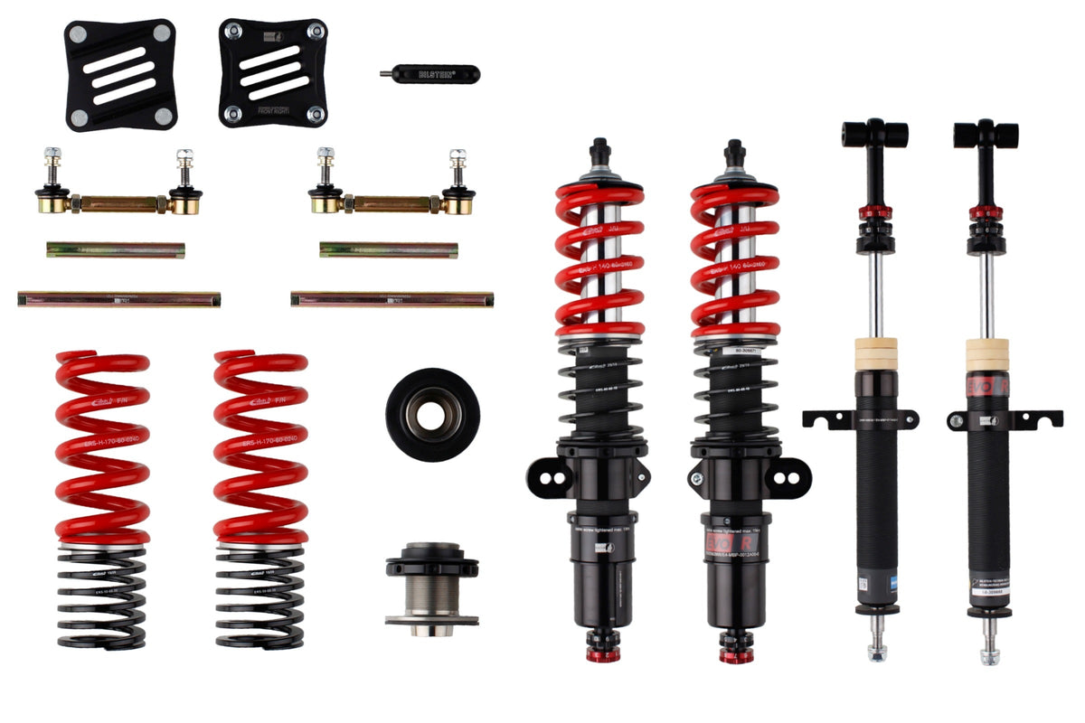 Bilstein Evo R coilover suspension kit for BMW G20 4WD, featuring adjustable shocks and strut components for enhanced performance.