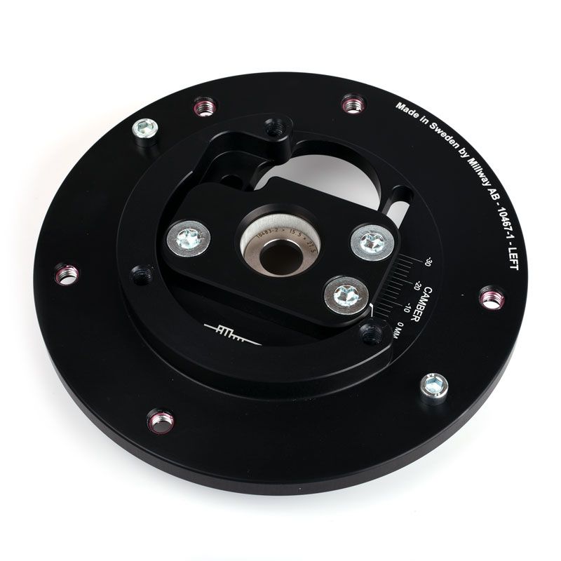 Millway Motorsport street camber plates for pre-2015 F8X M3/M4 suspension top mounts, designed for BMW M2C and M4 models.