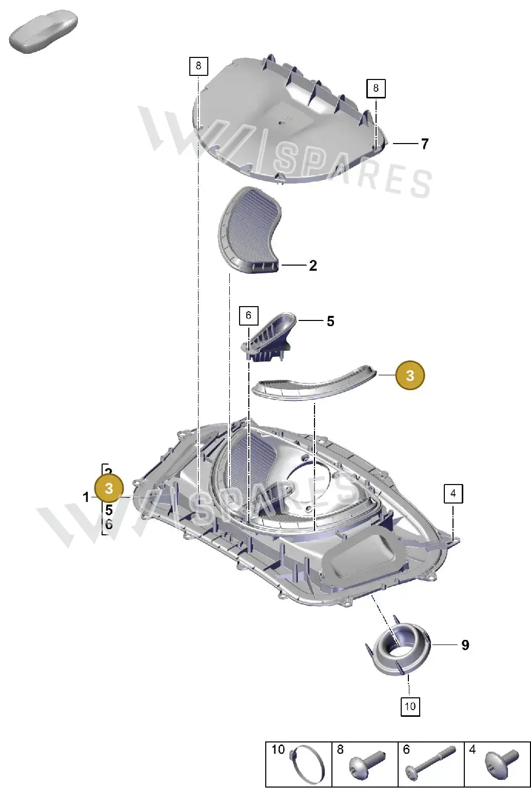9GT129634A – manufacturer parts catalogue diagram for identification; only the listed part is supplied