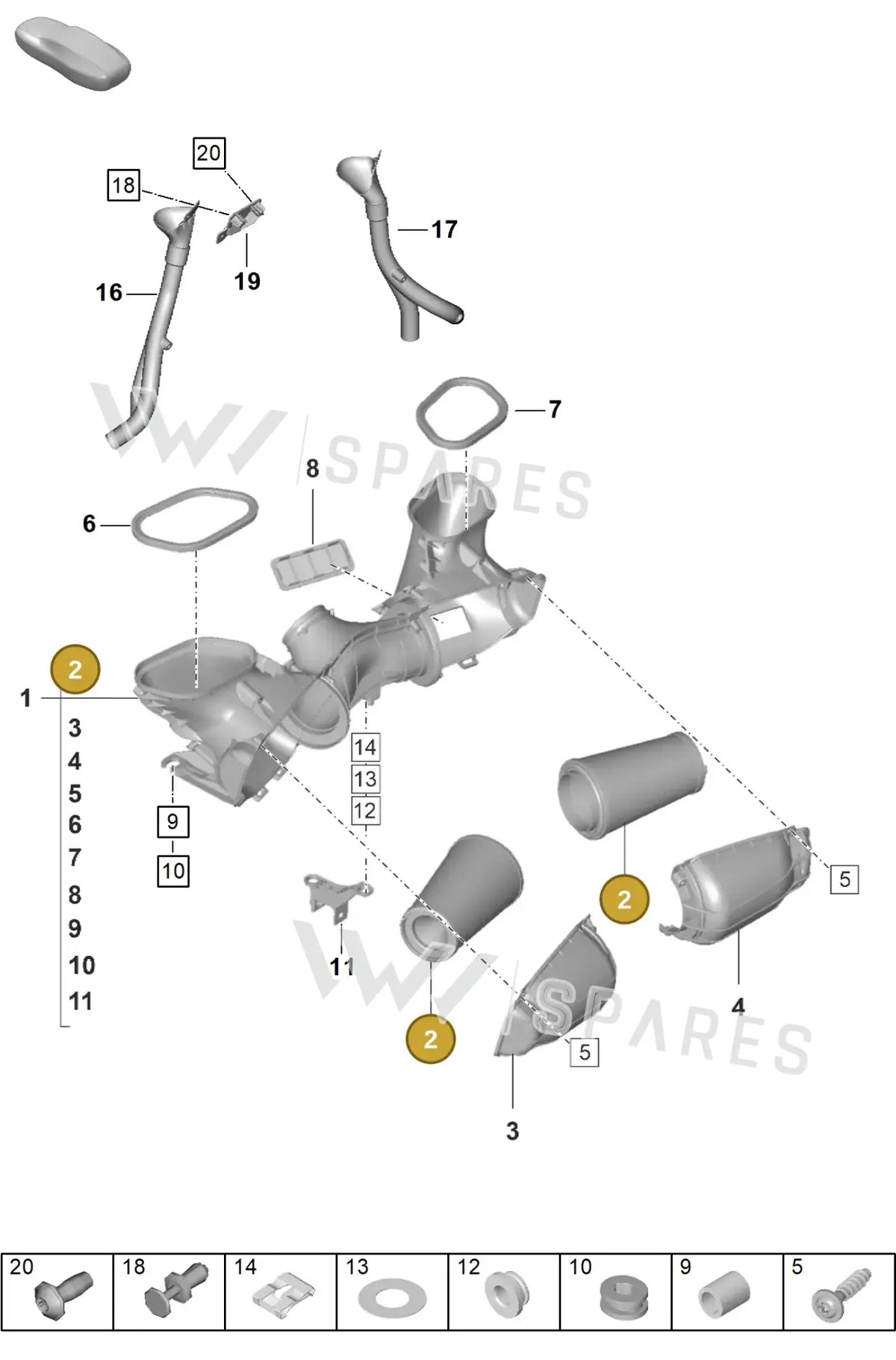 9GT129816 – manufacturer parts catalogue diagram for identification; only the listed part is supplied