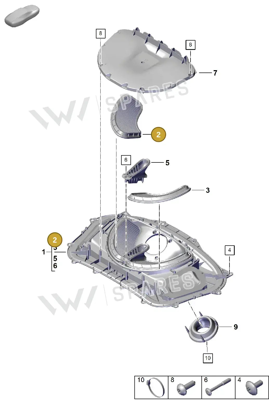 9GT129965 – manufacturer parts catalogue diagram for identification; only the listed part is supplied