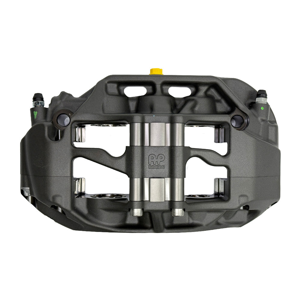 Pair of AP Racing Pro5000R CP9660-2S4L/3S4L big brake calipers with anodised finish, 6-piston design for high-performance braking.