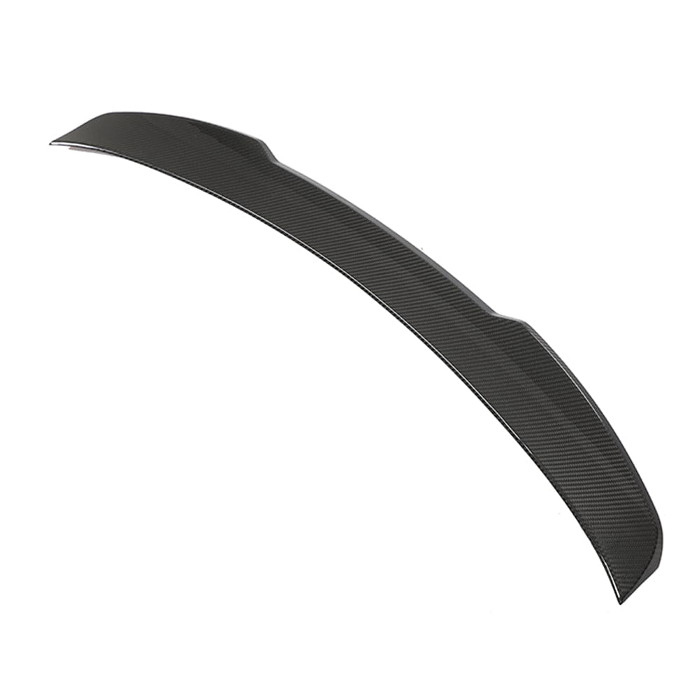 Carbon fiber spoiler for Audi A3/S3/RS3 8Y saloon from CT Design, shown on the car's rear with a sleek, glossy finish.