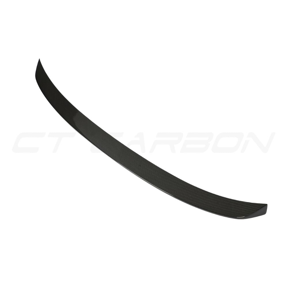 Audi A4/S4/RS4 B9 & 9.5 carbon fiber middle spoiler by CT Design, showcasing the sleek, textured carbon fiber surface.