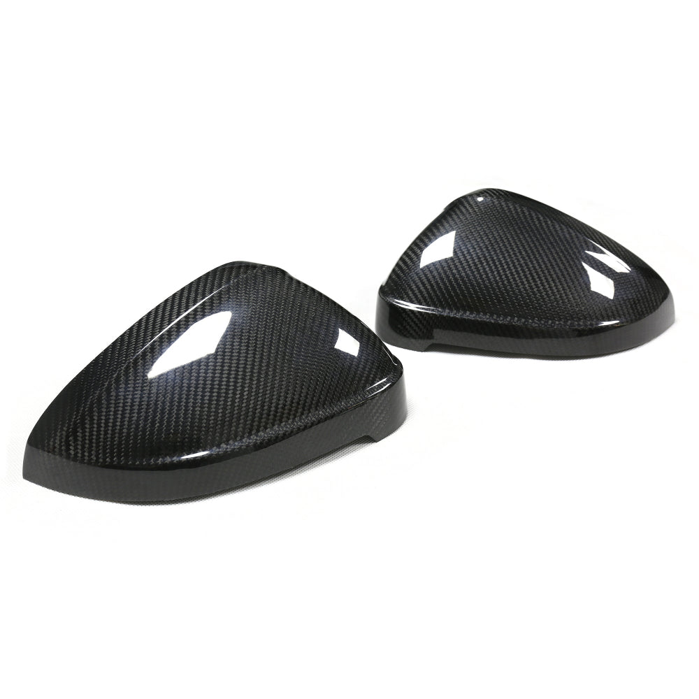 Audi A4 S4 RS4 A5 S5 RS5 B9 2016-2025 carbon fiber mirror covers by CT Carbon, without lane assist, sleek automotive accessory.