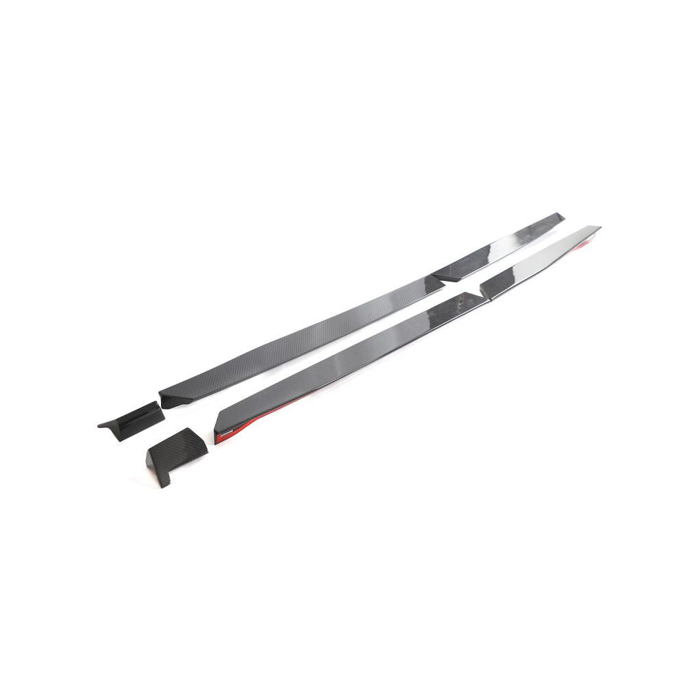AUDI RSQ8 2020+ carbon fiber side skirts by CT Carbon, sleek automotive exterior accessories for enhanced aerodynamics and style