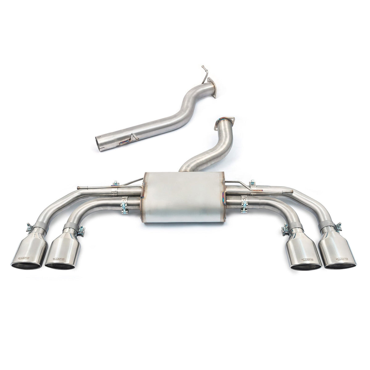 Cobra Sport Audi S3 8Y 5-door Sportback GPF back performance exhaust, non-resonated, non-valved, for enhanced sound and performance.