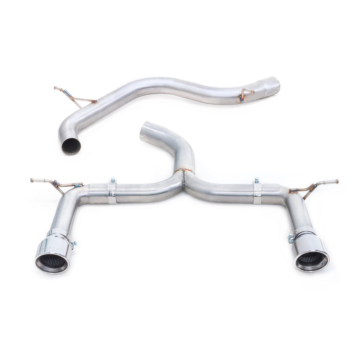 Cobra Sport Venom GPF back performance exhaust installed on Audi TT Mk3 2.0 TFSI FWD GPF models, showcasing the polished exhaust tips.