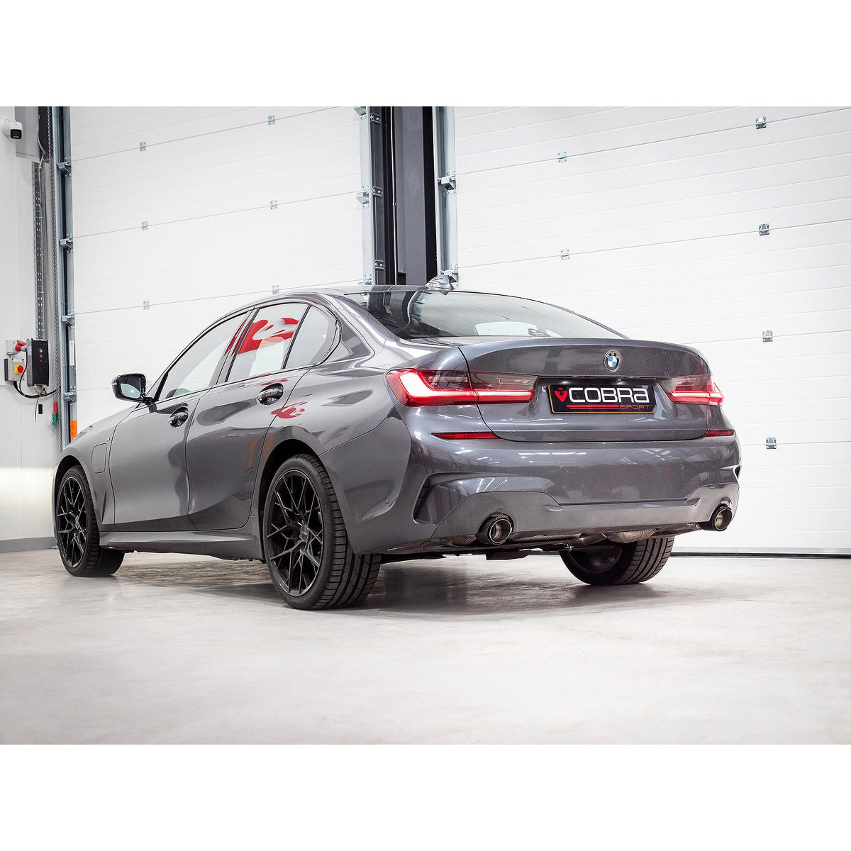 BMW 330e Touring G21 Cobra Sport non-valved Venom dual exit rear axle back performance exhaust system.