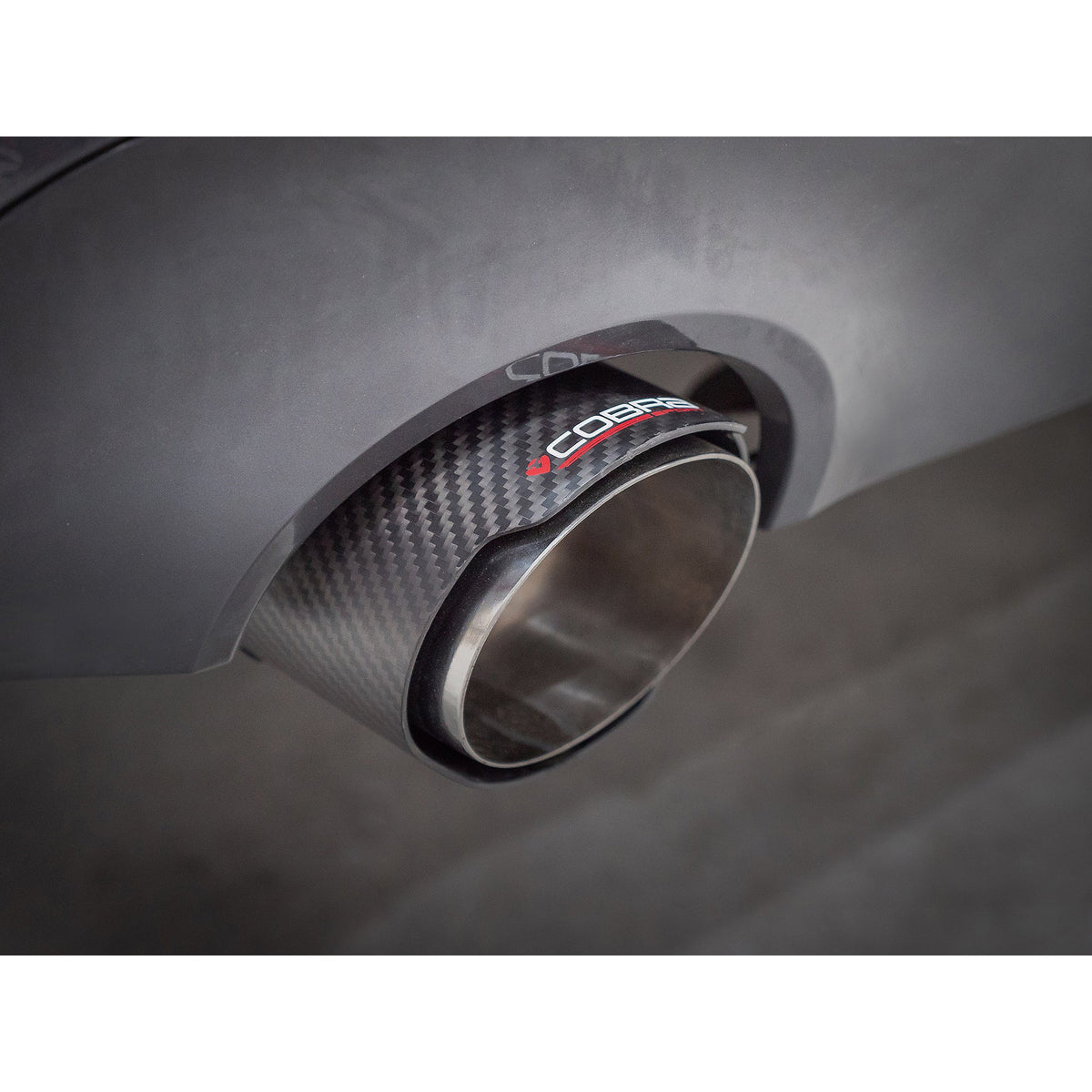 BMW 330e Touring G21 Cobra Sport non-valved Venom dual exit rear axle back exhaust system, shown installed on vehicle.