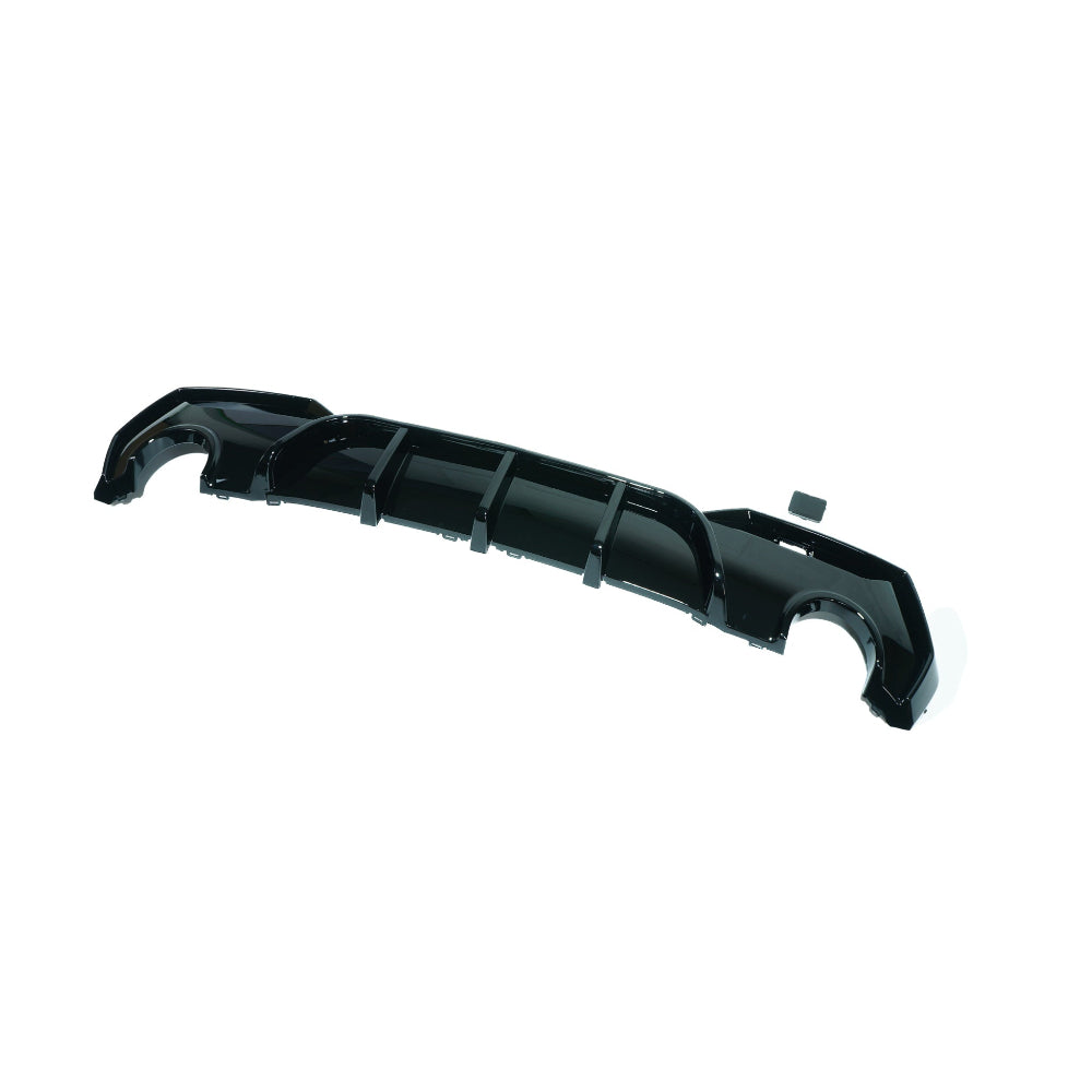 BMW G22 G23 4 Series 2020-2024 CT Carbon gloss black round tip diffuser, showing sleek aerodynamic design and matte finish.