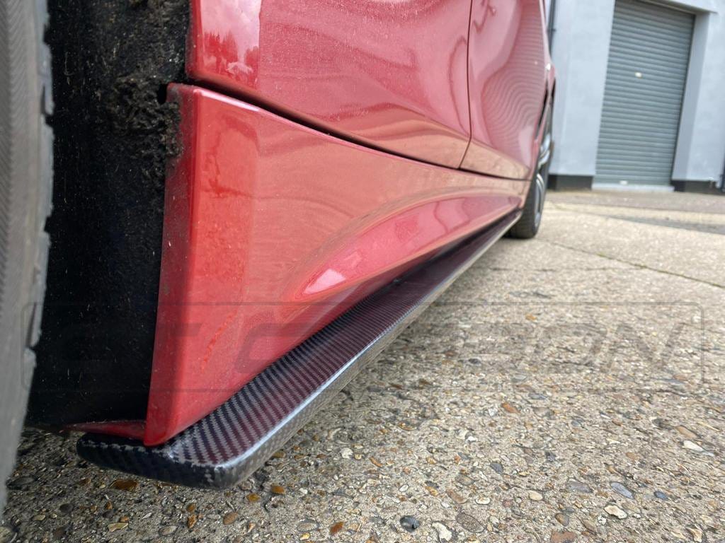 BMW F36 4 Series Coupe full carbon fiber kit with dual exhaust by CT Carbon, featuring sleek carbon fiber panels and sporty design.