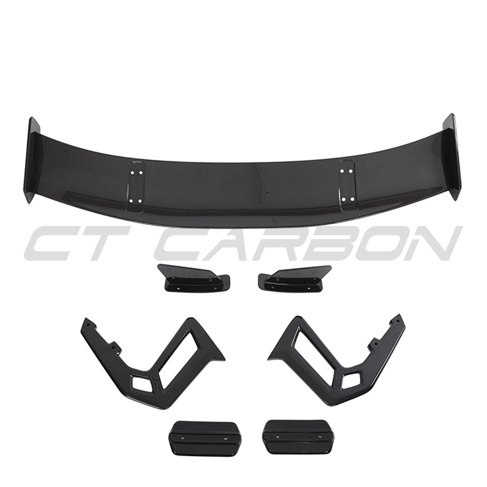 BMW F87 M2 carbon fibre wing with swan neck design, part of CT Carbon F30 3 Series 2011-2019 full carbon fibre kit.